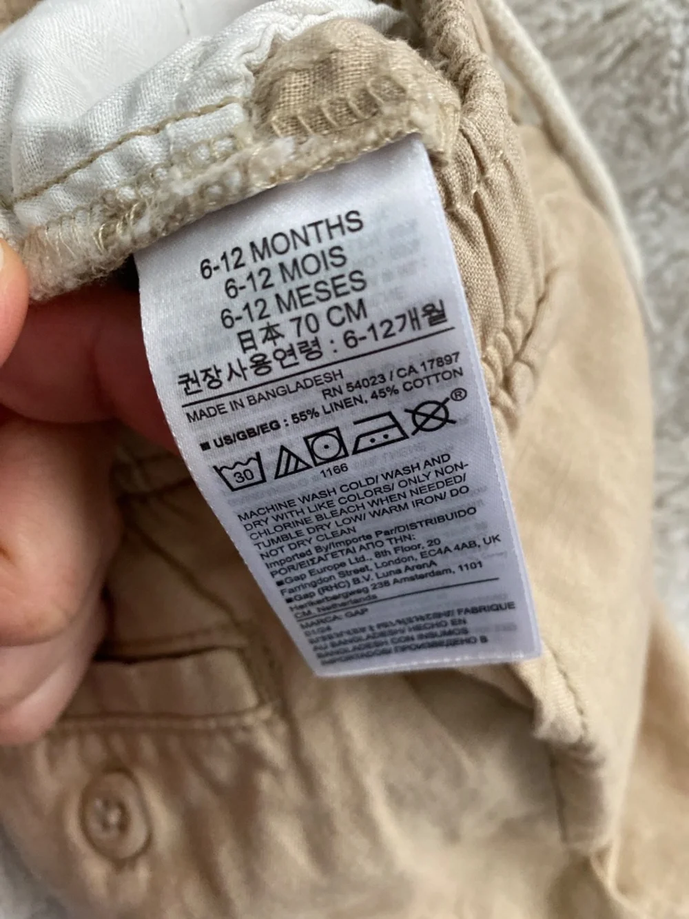 Baby Gap Organic Onesie and Linen Pants